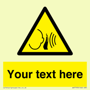 Custom warning sudden loud noise